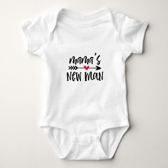 Camiseta de bebê com tipografia de novo homem da m (Frente)