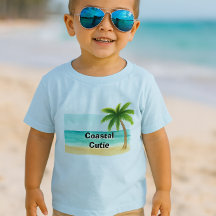 Camiseta de Bebê Costeira Cutie Beach