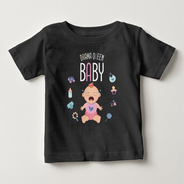 Camiseta de bebê da rainha do drama (Frente)