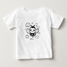 Camiseta de Bebê de Cartoon Bonito - Camisa Preta