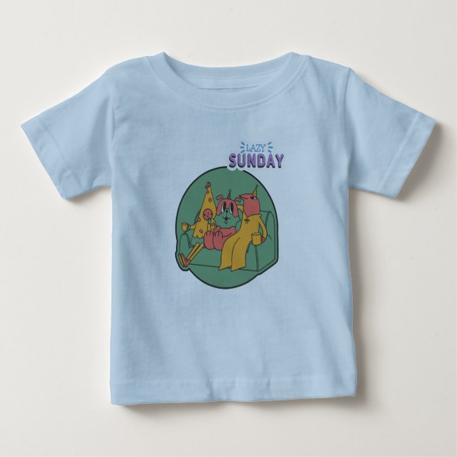 Camiseta de bebê de domingo preguiçoso (Frente)