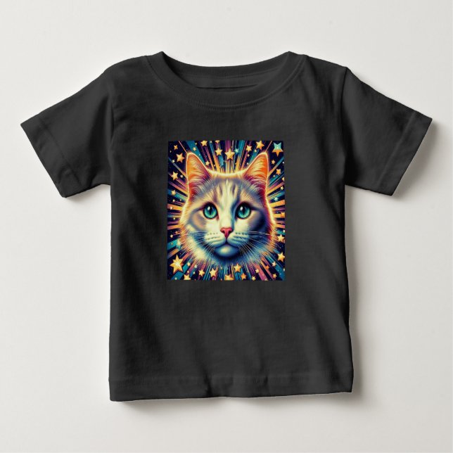 Camiseta de bebê de gato giro! (Frente)