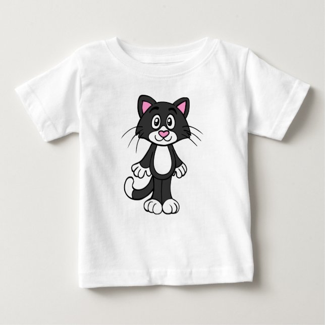 Camiseta de bebê de gato Tuxedo (Frente)