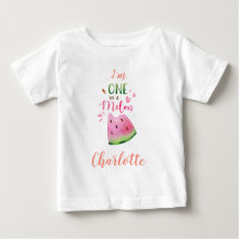Camiseta de bebê de melancia Um numa camisa de mel