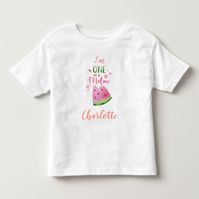 Camiseta de bebê de melancia Um numa camisa de mel (Frente)