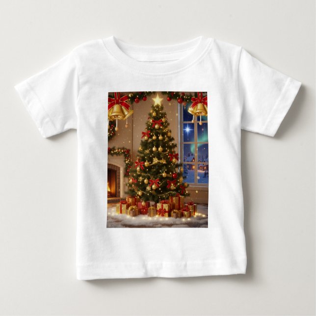 Camiseta de bebe de natal (Frente)
