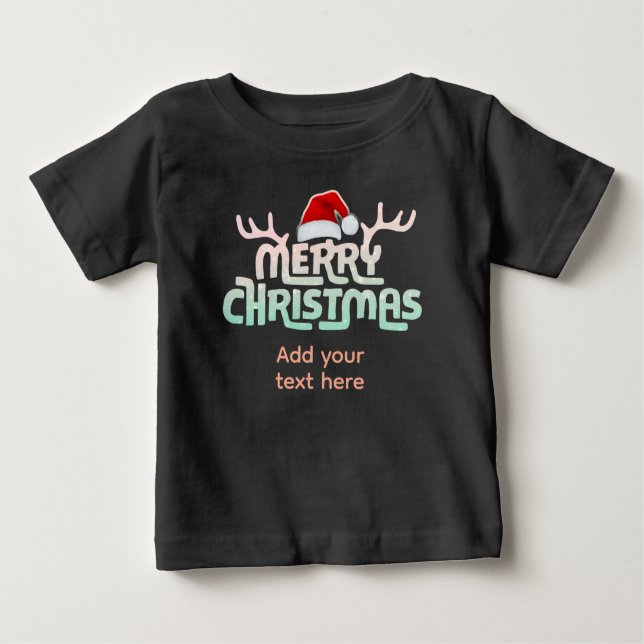 Camiseta de Bebê de Natal Feio Personalizado (Frente)