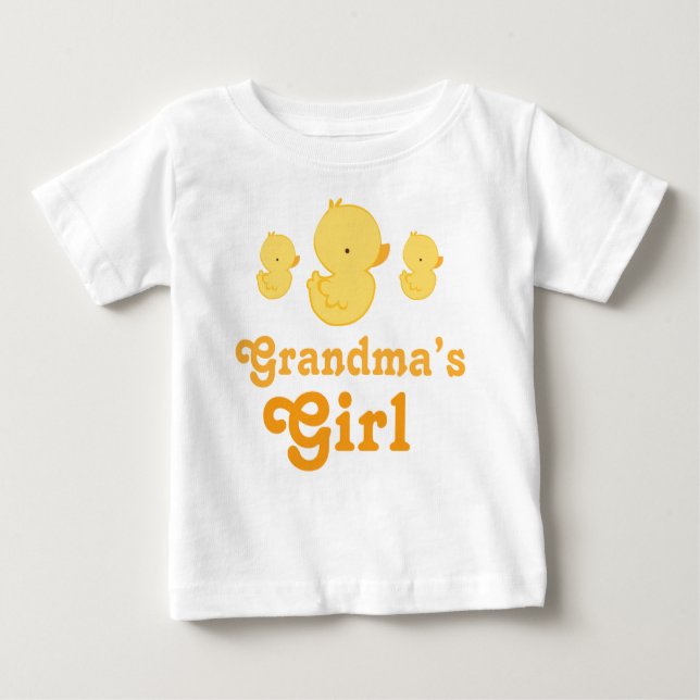 Camiseta de Bebê de Pato Amarelo da Vovó Bonita (Frente)