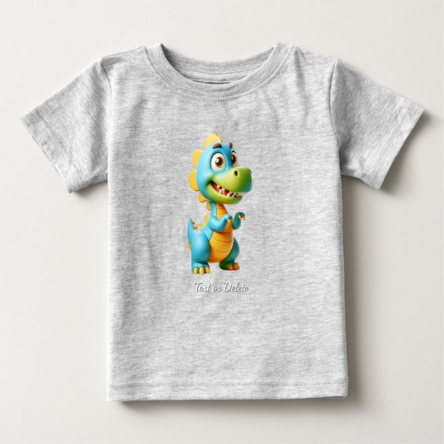 Camiseta de Bebê Dinossauro Bonito (Frente)