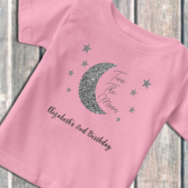 Camiseta de Bebê Dois Para a Lua 2º Aniversário (Criador carregado)