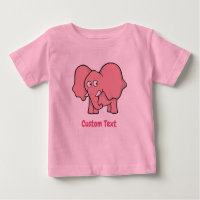 Camiseta de Bebê Elefante Rosa