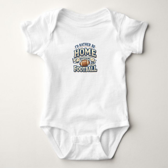 Camiseta de Bebê Eu Preferiria Estar em Casa Assis (Frente)