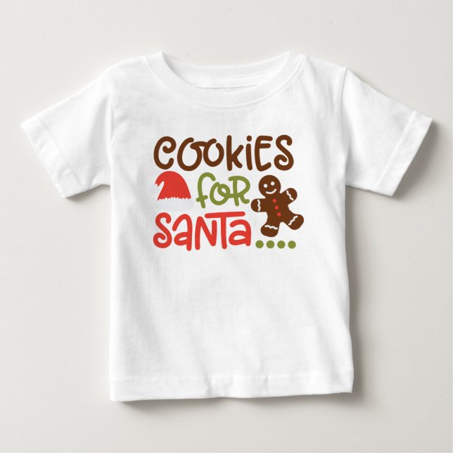Camiseta de Bebê Férias de Natal Biscoitos Para o  (Frente)