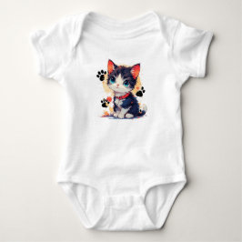 Camiseta de bebê gatinho fofo