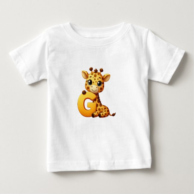 Camiseta de Bebê Girafa Letra G (Frente)