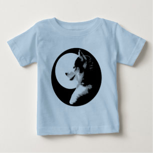 Camiseta de Bebê Husky Camisetas de Bebê Cachorro 
