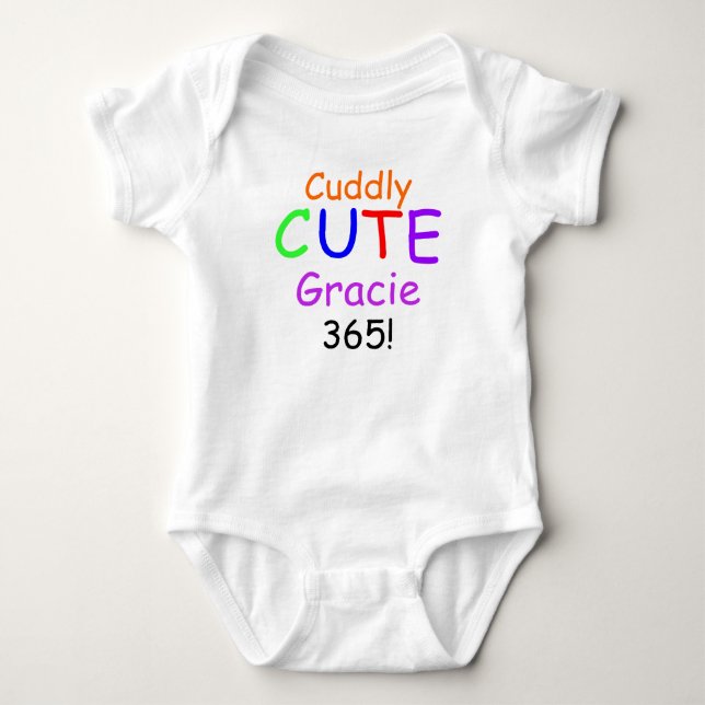 Camiseta de Bebê Menina Personalizada 365 Fofa e A (Frente)
