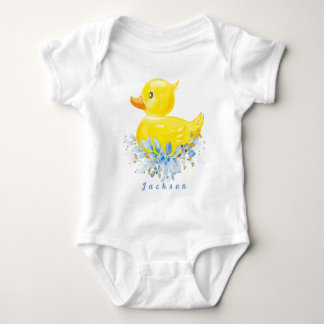 Camiseta de Bebê Menino de Borracha Pato Primeiro 
