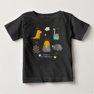 Camiseta de Bebê para Aniversário de Menino com Di