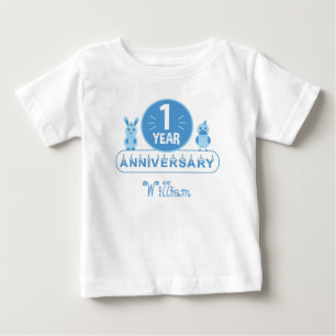 Camiseta de bebê para o primeiro aniversário dos a