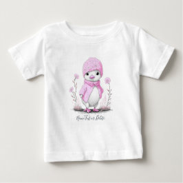 Camiseta de Bebê Pato Aguarela Rosa