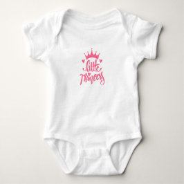 Camiseta de Bebê Pequena Princesa Coroa Rosa Fofa