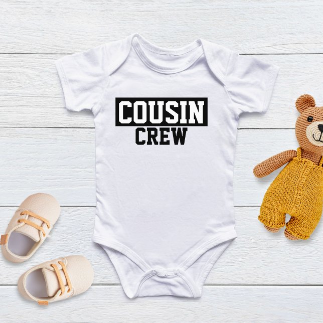 Camiseta de Bebê Preto e Branco Cousin Crew (Criador carregado)