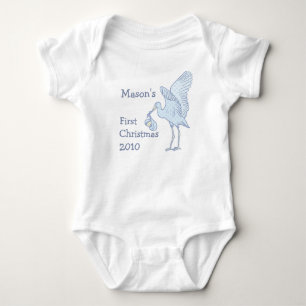 Camiseta de bebê Seu nome de bebê 1º Natal 2010