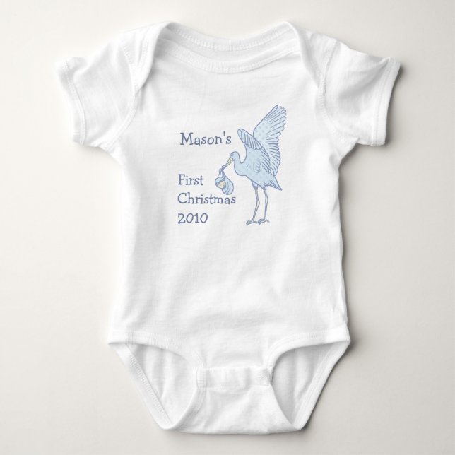 Camiseta de bebê Seu nome de bebê 1º Natal 2010 (Frente)
