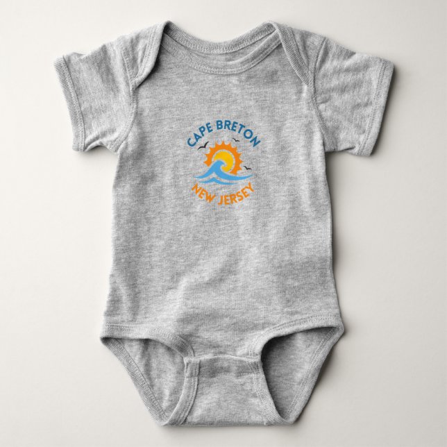 Camiseta de Bebê Sol e Ondas (Frente)