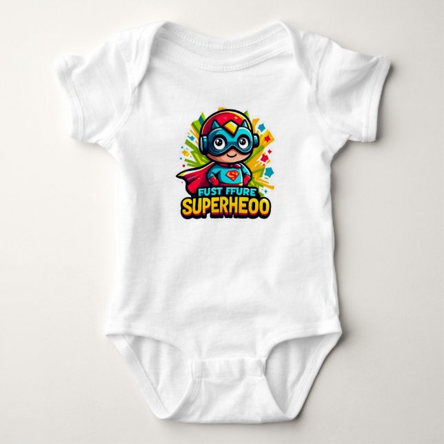 Camiseta de Bebê Super-Herói do Futuro (Frente)