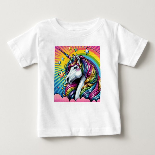 Camiseta de bebê unicórnio fofa! (Frente)