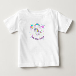 Camiseta de bebê unicórnio Nascido para Brilhar
