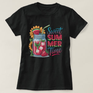 Camiseta de Bebida de Melancia Doce Tempo de Verão