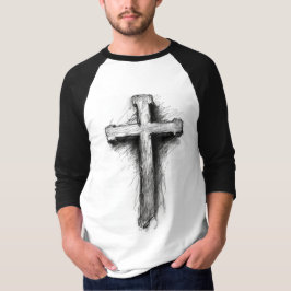 Camiseta de beisebol com cruz cristã gráfica mascu