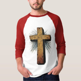 Camiseta de beisebol com cruz cristã gráfica mascu