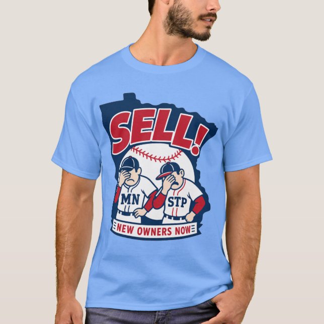 Camiseta de beisebol com design de Venda Novos Pro (Frente)