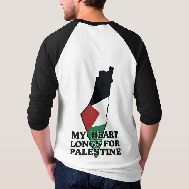 Camiseta de beisebol Raglan masculina com impressã (Verso)