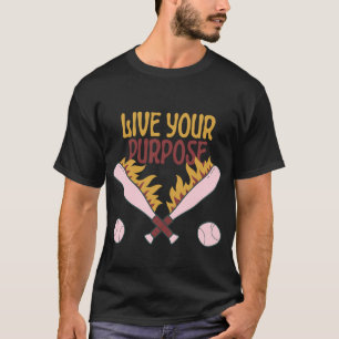 Camiseta de beisebol retrô 'Viva seu propósito com