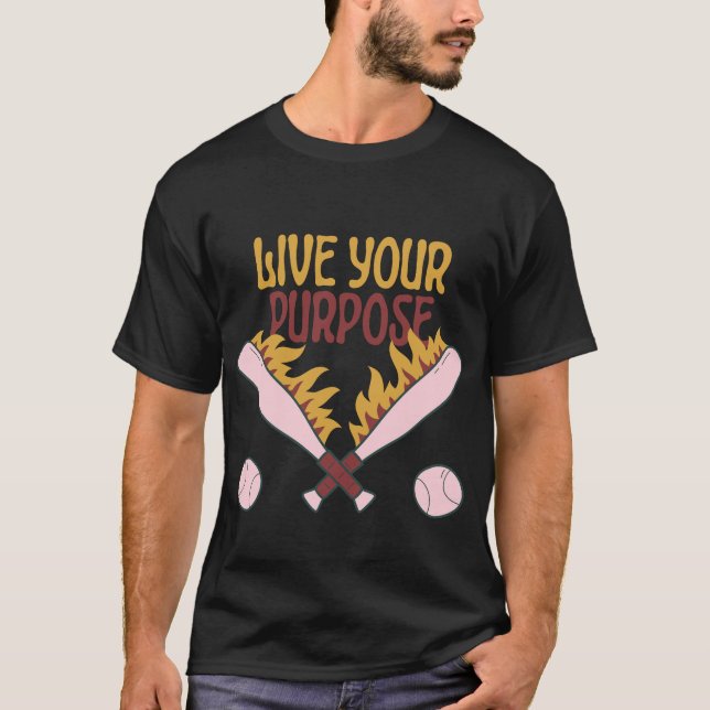 Camiseta de beisebol retrô 'Viva seu propósito com (Frente)