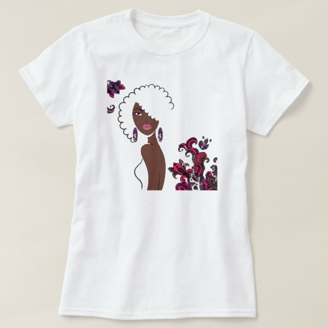 Camiseta de beleza afrocêntrica (Frente do Design)