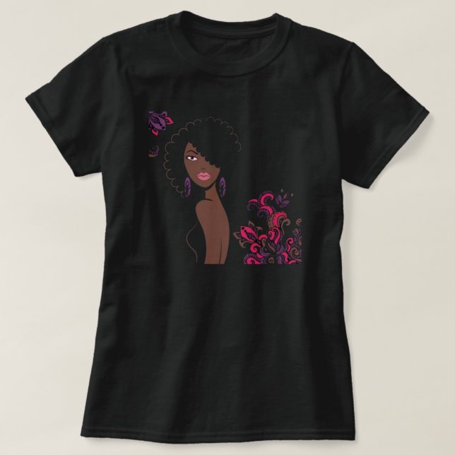 Camiseta de beleza afrocêntrica (Frente do Design)