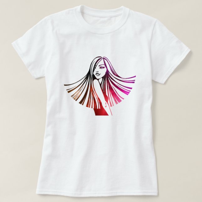 Camiseta de beleza de longo curso (Frente do Design)