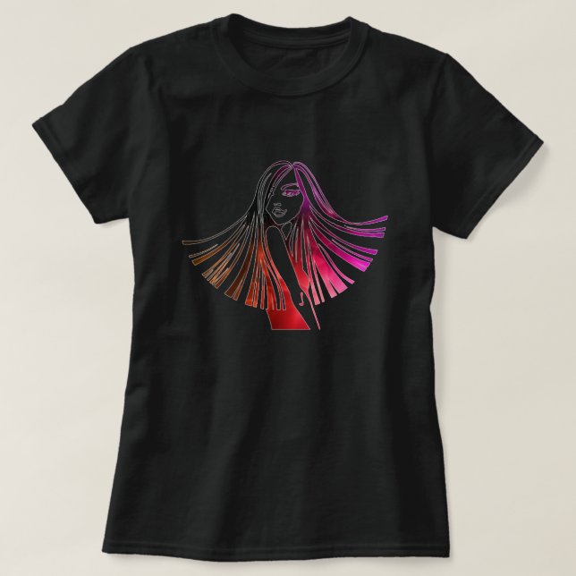 Camiseta de beleza de longo curso (Frente do Design)