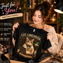 Camiseta de Bibliotecária de Gato | Camisa de Gato