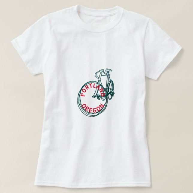 Camiseta de Bicicleta Portland Oregon (Frente do Design)