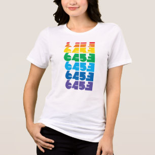 Camiseta de bloco multicolorido feminino 6453