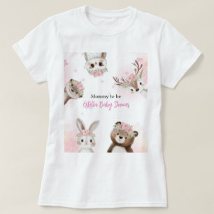 Camiseta de Blush Woodland Baby Shower para a Futu