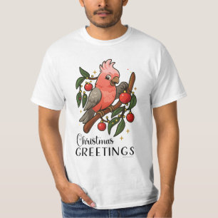 Camiseta de Boas Festas de Natal com Galah Austral