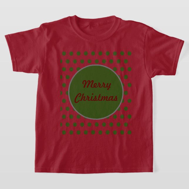 Camiseta de Bolinhas de Natal Feliz (Maroon) (Postura )